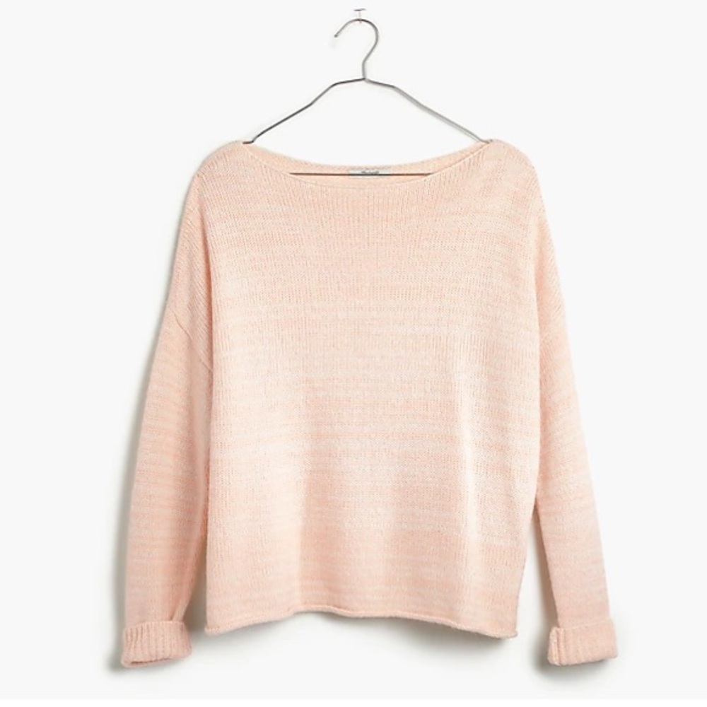 Madewell Pink Threadmix Boatneck Sweater